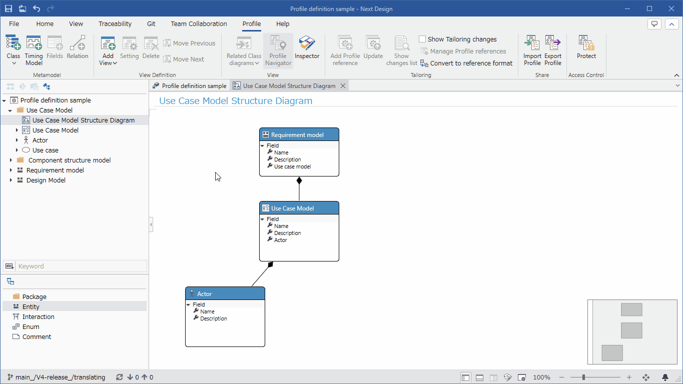 Add existing entities to a class diagram
