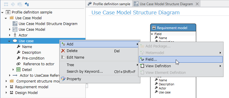 Adding Fields in Profile Navigator