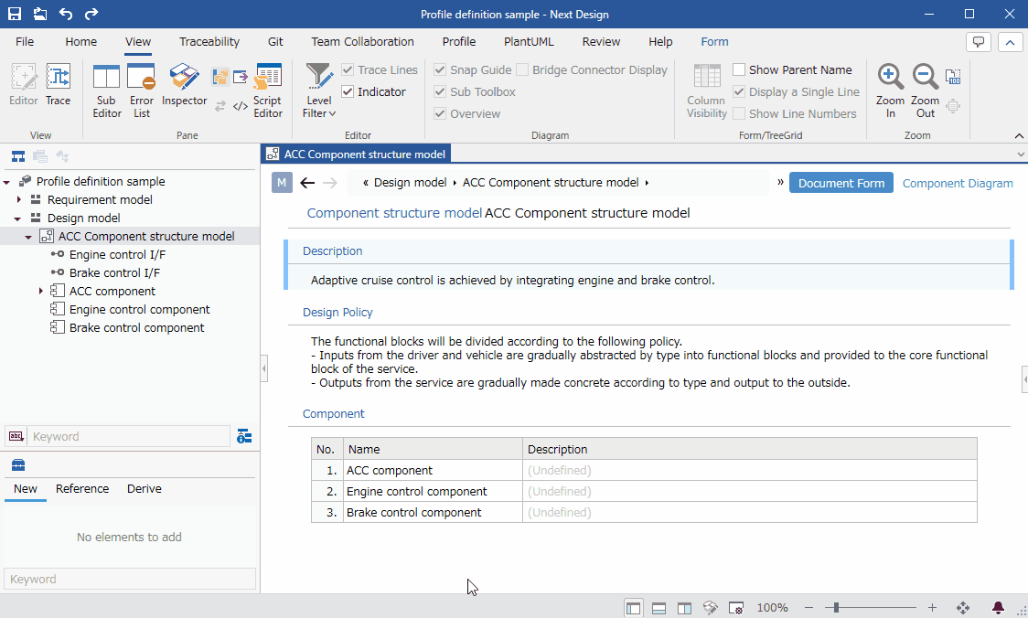 Change fields to table format