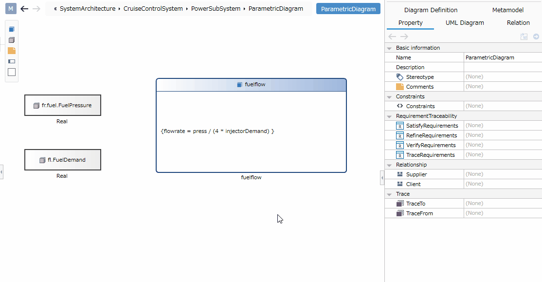 Set type (constraint block) to constraint property