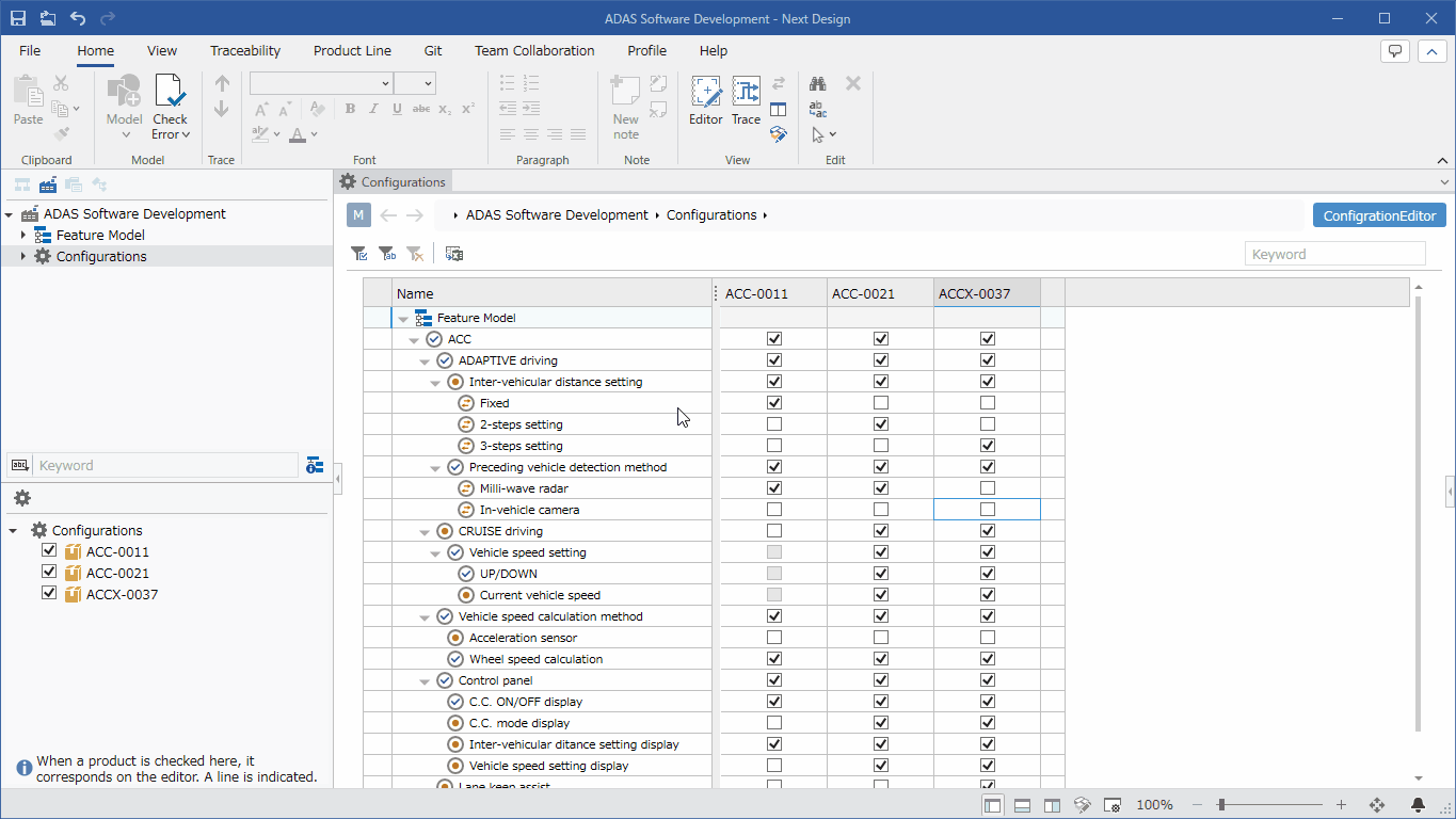 Check consistency of feature selection state
