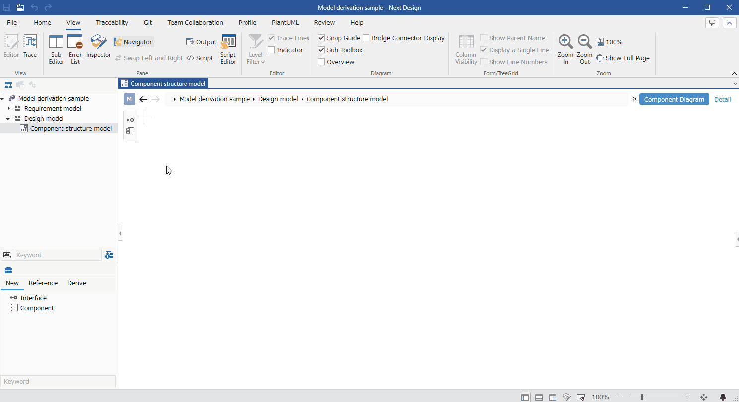 Displaying the model in the sub editor