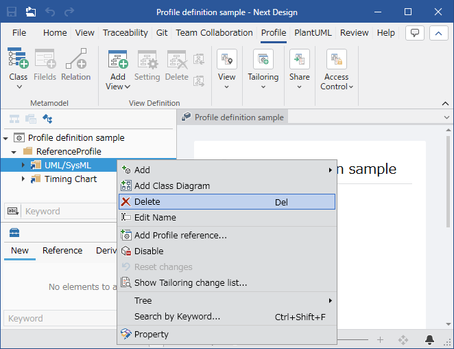 Delete a referencing profile