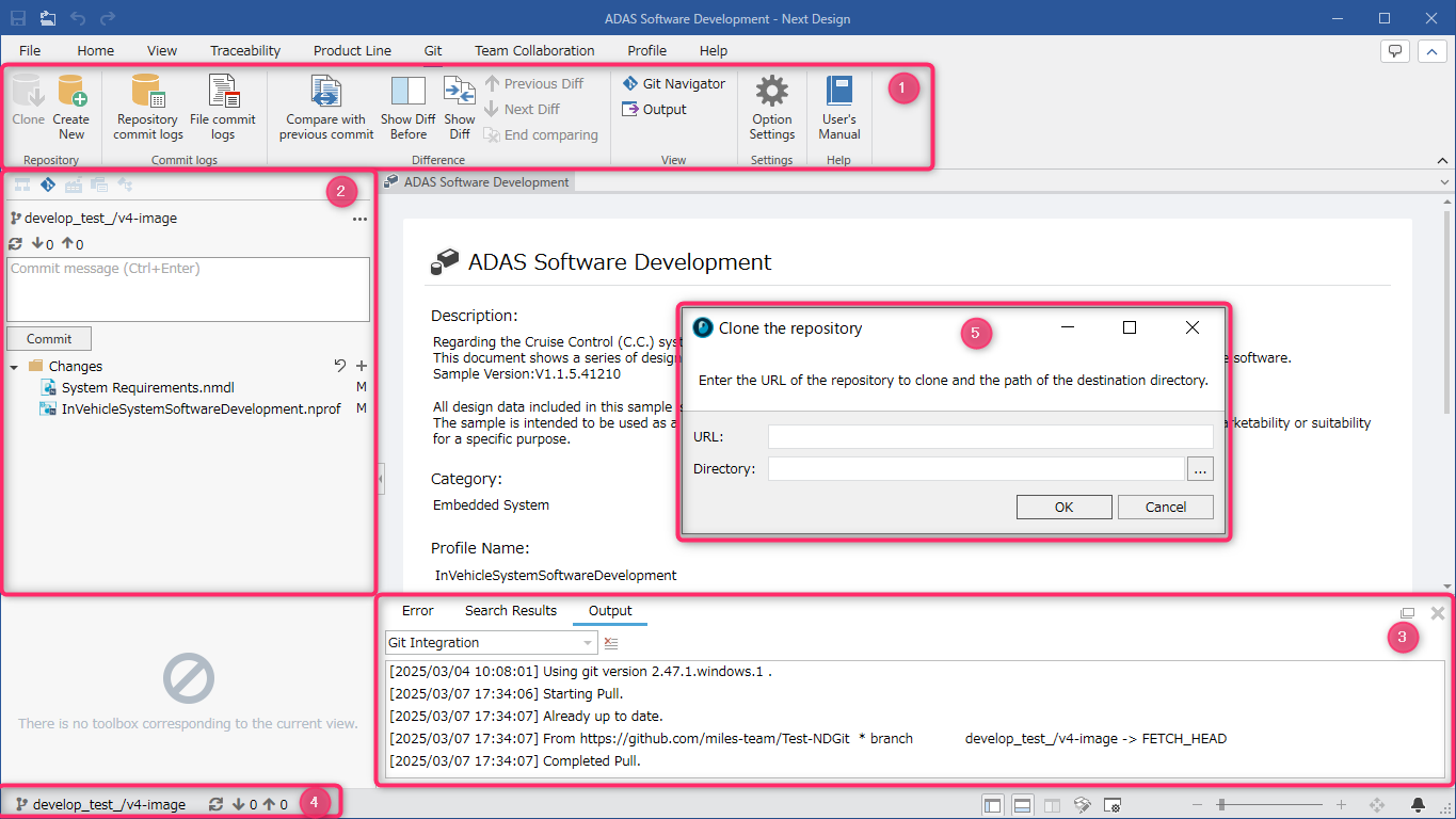NDGit Screen Structure