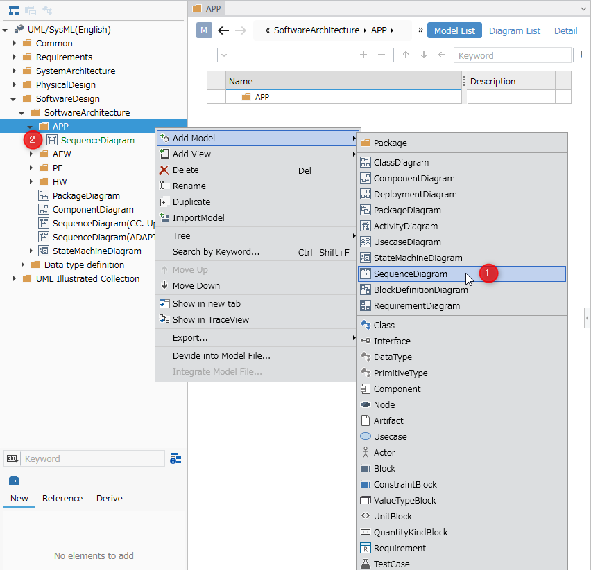Place a sequence diagram