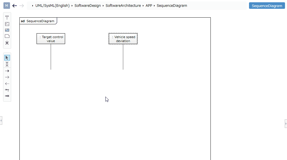 Create message from lifeline A to lifeline B