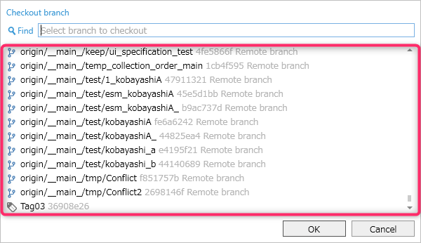 Branch list