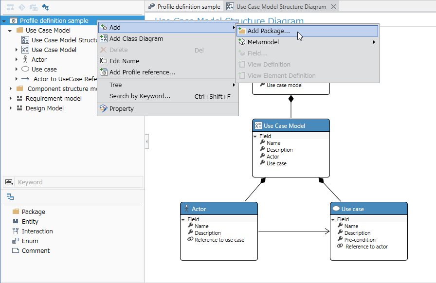 Classify and define by package