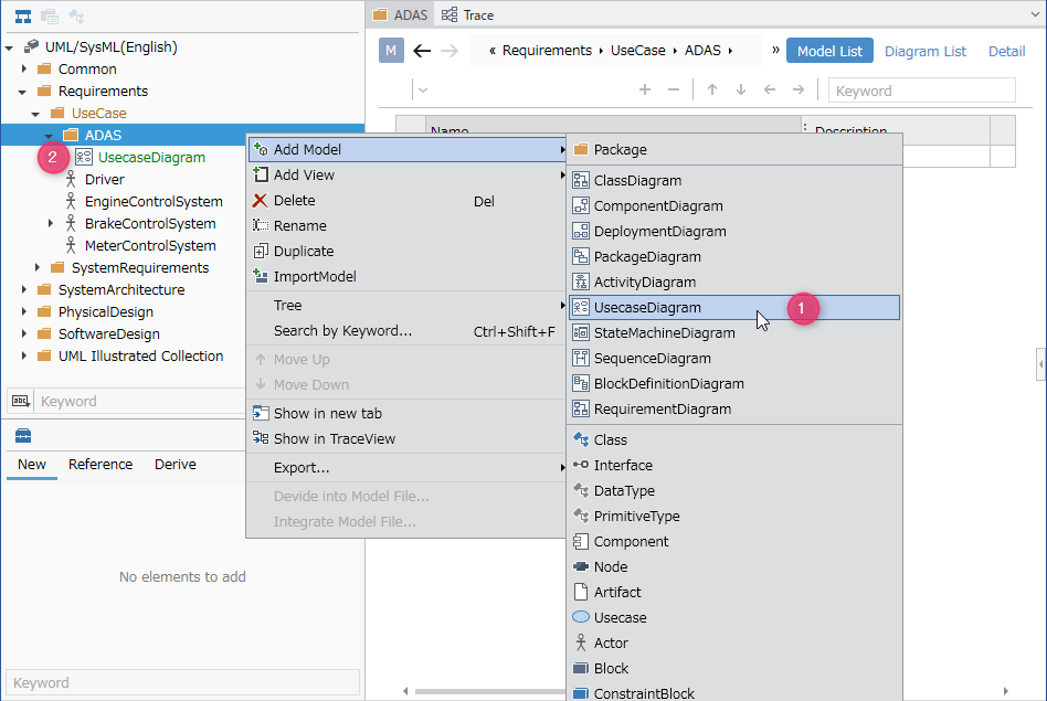 Place the use case diagram