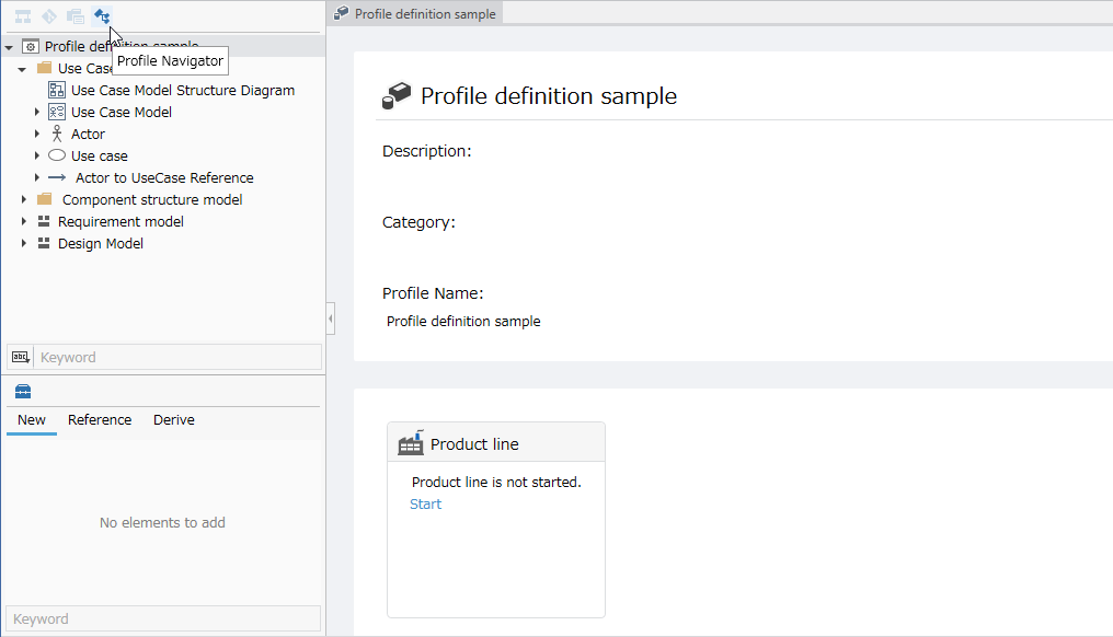 Switch to metamodel editing screen